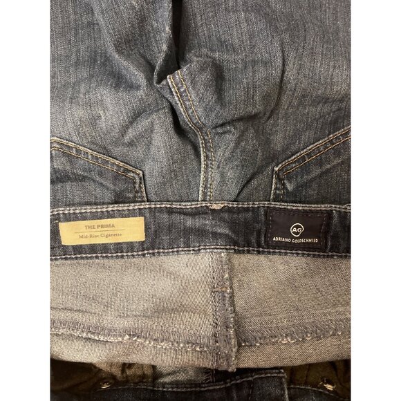 Adriano Goldschmied The Prima Mid-Rise Cigarette Jeans 26R Womens Denim Blue Mad - Picture 3 of 4